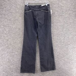 New Harold's Jeans Women 4 Black Denim Dark Wash Mid Rise Favorite Fit Sarah
